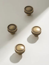 Load image into Gallery viewer, Vintage Round Cabinet Knob, Antique Bronze Gear Single Hole Pull, Mid Century Hardware for Drawers & Furniture