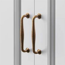 Load image into Gallery viewer, 3.78", 5" (96mm, 128mm) Vintage Antique Bronze Drawer Pulls | Kitchen Cabinet Door Handles, Rustic Cupboard Knobs & Hardware