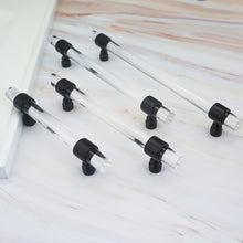 Load image into Gallery viewer, Custom Black & Clear Acrylic Cabinet Door Handles | Kitchen & Bathroom Drawer Pulls, Dresser Knobs