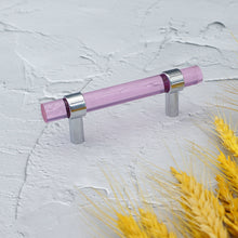 Load image into Gallery viewer, Customizable Blue, Pink & Clear Acrylic Pulls & Knobs | Drawer, Dresser, Cabinet & Bathroom Hardware