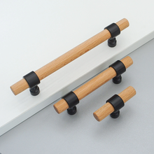Load image into Gallery viewer, Customizable Wood Drawer Pulls | Walnut & Beech Cupboard & Cabinet Handles, Adjustable Dresser Knobs