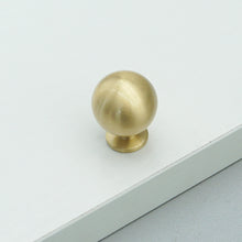 Load image into Gallery viewer, Brass Round Ball Cabinet Knobs | Polished Gold Chrome Single Hole Drawer Pulls, Solid Spherical Dresser Cupboard Door Knobs