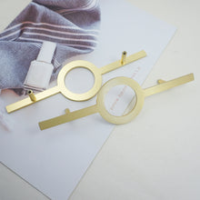 Load image into Gallery viewer, 5" (128mm) Semicircle & Circle Brushed Brass Drawer Pulls | Dresser, Kitchen Cabinet Door & Cupboard Handles, Knobs