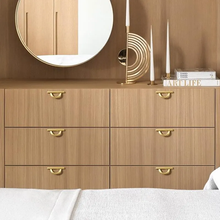 Load image into Gallery viewer, 3.78"-5.0" Unique Semicircle Knobs, Pulls & Handles (Brushed Brass, Gray, Black) | Dresser, Drawer, Wardrobe & Cupboard Hardware