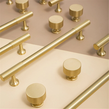 Load image into Gallery viewer, Solid Brass Drawer Knobs & Handles | Gold Cabinet & Dresser Pulls, Kitchen & Cupboard Handles, Wardrobe Knobs