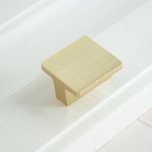 Load image into Gallery viewer, 0.6"-6.3" Black & Brushed Brass Rectangle Knobs, Pulls & Handles | Drawer, Dresser, Kitchen Cabinet, Door & Wardrobe Hardware