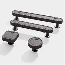 Load image into Gallery viewer, 3.78", 5" Leather Drawer Pulls | Khaki White Black Knobs, Cabinet Door & Dresser Handles, Kitchen Hardware