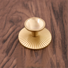 Load image into Gallery viewer, Gold Brass Drawer & Dresser Knobs with Back Plate | Kitchen & Cabinet Pulls, Door Knob Decor, Furniture Hardware