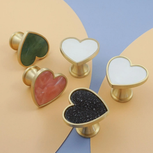 Load image into Gallery viewer, Heart Knobs | Acrylic & Brass Drawer Pulls, Dresser & Kitchen Cabinet Knobs, Handles, Hardware