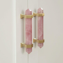 Load image into Gallery viewer, Adjustable Modern Pink, White & Natural Stone Knobs, Pulls & Handles | Drawer, Wardrobe, Cabinet & Dresser Hardware