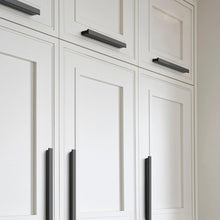 Load image into Gallery viewer, Brushed Brass & Black Drawer Pulls | Dresser, Closet Wardrobe & Kitchen Cabinet Knobs & Decor Handles
