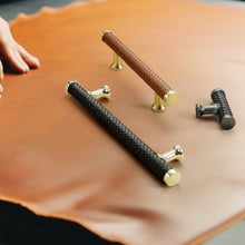 Load image into Gallery viewer, 3"-12.6" Unique Leather Knobs, Pulls & Handles (Brown, Black) | Cabinet, Dresser, Kitchen Cupboard, Wardrobe & Closet Hardware