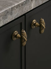 Load image into Gallery viewer, Retro Brass Cabinet Knob, Antique Bronze Single Hole Drawer Pull, Mid‑Century Furniture Handle