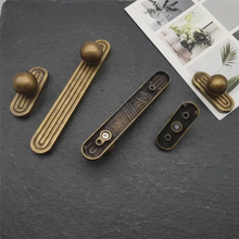 Load image into Gallery viewer, Vintage Cabinet Pulls with Backplate | Antique Gold Ball Bar Handles for Kitchen & Wardrobe