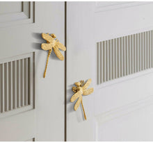 Load image into Gallery viewer, Dragonfly Brass Knob - Single Hole Cabinet Drawer Handle for Living Room Wardrobe Furniture