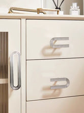 Load image into Gallery viewer, Chrome Silver Brass French Pulls, Nordic Minimalist Cream Luxury Handles for Cabinets & Wardrobes