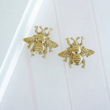 Load image into Gallery viewer, Gold Brass Bee Knobs | Drawer Pulls for Dresser, Kitchen Cabinet & Door | Decorative Furniture Hardware