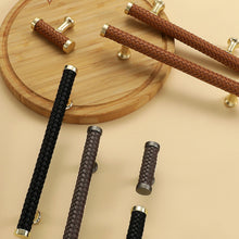 Load image into Gallery viewer, 3"-12.6" Unique Leather Knobs, Pulls & Handles (Brown, Black) | Cabinet, Dresser, Kitchen Cupboard, Wardrobe & Closet Hardware