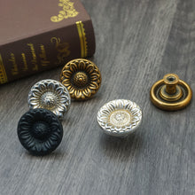 Load image into Gallery viewer, Rustic Floral Knobs, Pulls & Handles | Antique Brass, Silver | Dresser, Drawer, Kitchen Cabinet & Door Hardware