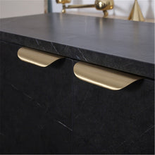 Load image into Gallery viewer, Leaf Invisible Brass Gold Drawer Pulls | Modern Decorative Cabinet & Wardrobe Cupboard Handles, Pulls