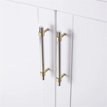 Load image into Gallery viewer, 3", 3.78", 5.0", 6.3", 7.55", 8.8" Stainless Steel & Brass Drawer Pulls | Modern Black Kitchen Cabinet Handles, Dresser & Wardrobe Cupboard Pulls