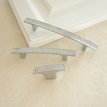 Load image into Gallery viewer, 3.78", 5", 6.3" Silver Crystal Dresser Knobs | Rhinestone Glass Drawer Pulls, Cabinet & Kitchen Handles, Hardware