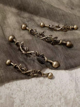 Load image into Gallery viewer, French Antique Bronze Vine Leaf Brass Handles, Retro Creative Pulls for Wardrobes, Cabinets & Drawers