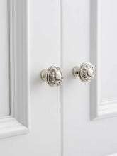 Load image into Gallery viewer, French Vintage Titanium Silver Drawer Knobs, Warm Silver Maximalist Single Hole Furniture Cabinet Pulls