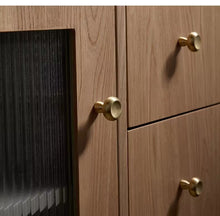 Load image into Gallery viewer, French Silver Round Single‑Hole Small Brass Pulls, Modern Minimalist High‑End Mid‑Century Handles for Cabinet and Wardrobe Doors