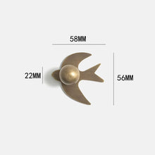 Load image into Gallery viewer, Creative Brass Swallow‑Shaped Cabinet Pulls, Antique Bronze Vintage Drawer Handles for Kids Room