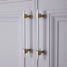 Load image into Gallery viewer, Luxury Gold Acrylic Brass Bar Pulls, Modern Minimalist Long Handles for Cabinets, Drawers and Wardrobes
