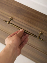 Load image into Gallery viewer, French Mid-Century Wabi-Sabi Antique Brass Long Pulls, Brushed Cabinet & Wardrobe Door Handles