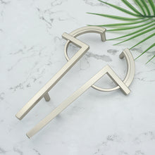 Load image into Gallery viewer, 5" (128mm) Brushed Nickel Symmetrical Pulls, Knobs & Handles | Cabinet, Dresser, Drawer & Kitchen Hardware