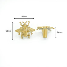 Load image into Gallery viewer, Gold Brass Bee Knobs | Drawer Pulls for Dresser, Kitchen Cabinet & Door | Decorative Furniture Hardware