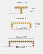 Load image into Gallery viewer, Gold Brass Beaded Cabinet Pulls: Drawer Handles, Modern Kitchen Hardware
