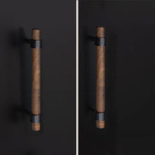 Load image into Gallery viewer, Adjustable Black Hardware & Walnut Wood Knobs, Pulls & Handles | Kitchen, Cabinet, Drawer & Dresser Hardware