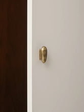 Load image into Gallery viewer, French Pebble Shape Brass Cabinet Pull, Aged Antique Bronze Drawer Handle for Cupboard Wardrobe