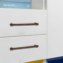 Load image into Gallery viewer, Adjustable Black Hardware & Walnut Wood Knobs, Pulls & Handles | Kitchen, Cabinet, Drawer & Dresser Hardware