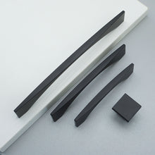 Load image into Gallery viewer, 3.75", 5" & 7.55" Matte Black Drawer Pulls | Modern Dresser Knobs, Kitchen Cabinet Handles & Hardware
