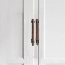 Load image into Gallery viewer, Adjustable Black Hardware & Walnut Wood Knobs, Pulls & Handles | Kitchen, Cabinet, Drawer & Dresser Hardware