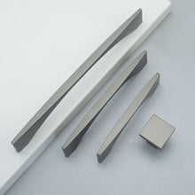 Load image into Gallery viewer, 3.75", 5", 7.55" Dark Gray & Matte Black Modern Drawer Pulls | Dresser Knobs, Kitchen Cabinet Handles & Hardware