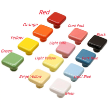 Load image into Gallery viewer, Colorful Square Ceramic Knobs & Pulls (Yellow, Green, Blue, Pink, White) | Cabinet, Dresser, Kitchen & Nursery Drawer Home Decor Hardware