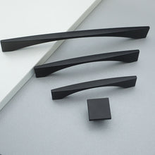 Load image into Gallery viewer, 3.75", 5" & 7.55" Matte Black Drawer Pulls | Modern Dresser Knobs, Kitchen Cabinet Handles & Hardware