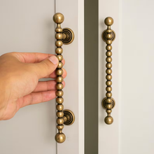 Load image into Gallery viewer, Antique Bronze Beaded Bar Cabinet Pulls | Kitchen & Wardrobe Hardware Handles