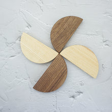 Load image into Gallery viewer, 1.25"-2.5" Ash & Black Walnut Wooden Semicircle (Half Moon) Pulls & Handles | Cabinet, Drawer, Dresser | Home Decor Hardware