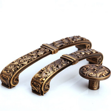 Load image into Gallery viewer, 3.78"-5" (96-128mm) Retro Rustic Antique Coffee & Brass Knobs, Pulls & Handles | Drawer, Kitchen Cabinet & Door Rustic Decor Hardware