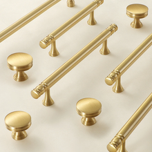 Load image into Gallery viewer, 3.78", 5", 7.55", 10" Brushed Brass Drawer Pulls & Knobs | Kitchen & Cabinet Handles, Dresser & Door Knobs, Kitchen Hardware