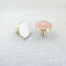 Load image into Gallery viewer, Modern Brass & Acrylic Drawer Knobs | Dresser & Kitchen Cabinet Pulls, Hardware Handles