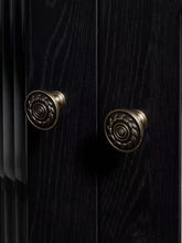 Load image into Gallery viewer, French Mid Century Antique Bronze Round Brass Knobs, Retro Small Handles for Wardrobes, Drawers and Kitchen Cabinets