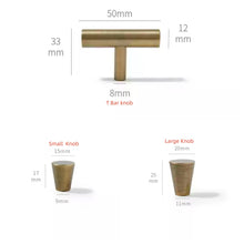 Load image into Gallery viewer, 2.5"-12.6" Antique Bronze & Brushed Brass Pulls, Knobs & Handles | Drawer, Cabinet, Dresser & Wardrobe Hardware